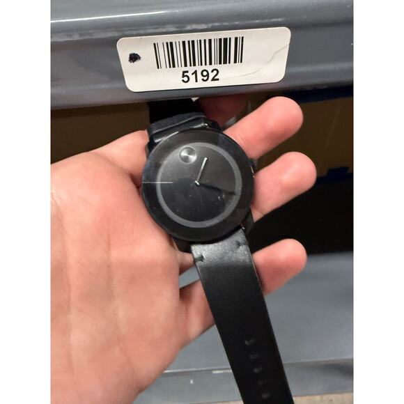 Movado Museum Classic Black Dial Black Leather Strap Quartz Watch